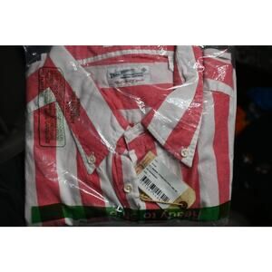 GANT Rugger Madras Stripe Pullover Shirt Men’s Large Raspberry Red NWT